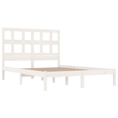 Massivholzbett ohne Matratze Weiß 120x190 cm Kiefernholz