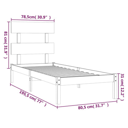 Massivholzbett 75x190 cm