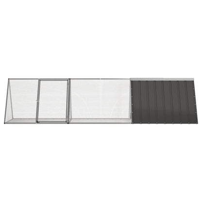 Kaninchenkäfig Anthrazit 302,5x80,5x71 cm Verzinkter Stahl