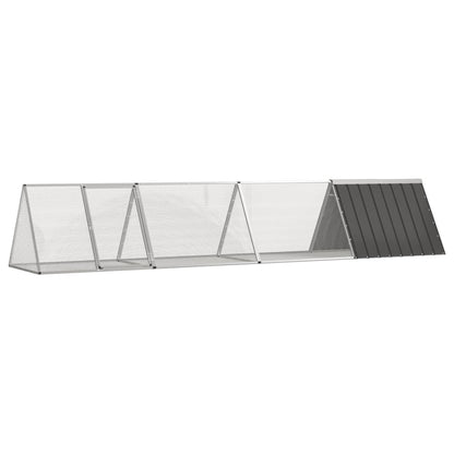 Kaninchenkäfig Anthrazit 403,5x80,5x71 cm Verzinkter Stahl