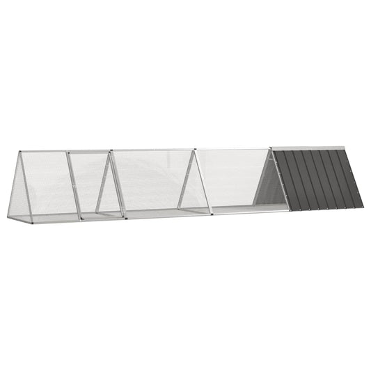 Kaninchenkäfig Anthrazit 403,5x80,5x71 cm Verzinkter Stahl