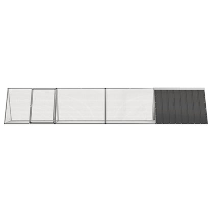 Kaninchenkäfig Anthrazit 403,5x80,5x71 cm Verzinkter Stahl