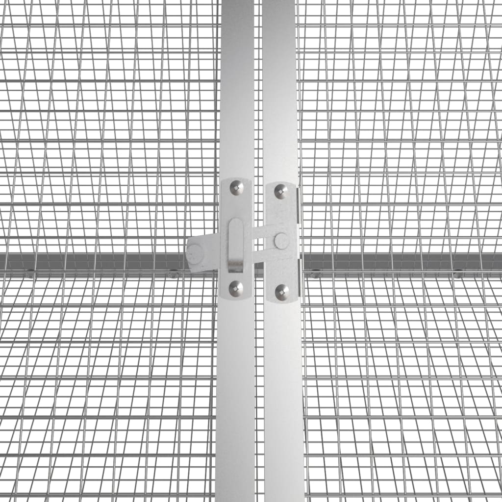 Kaninchenkäfig Grau 302,5x80,5x71 cm Verzinkter Stahl