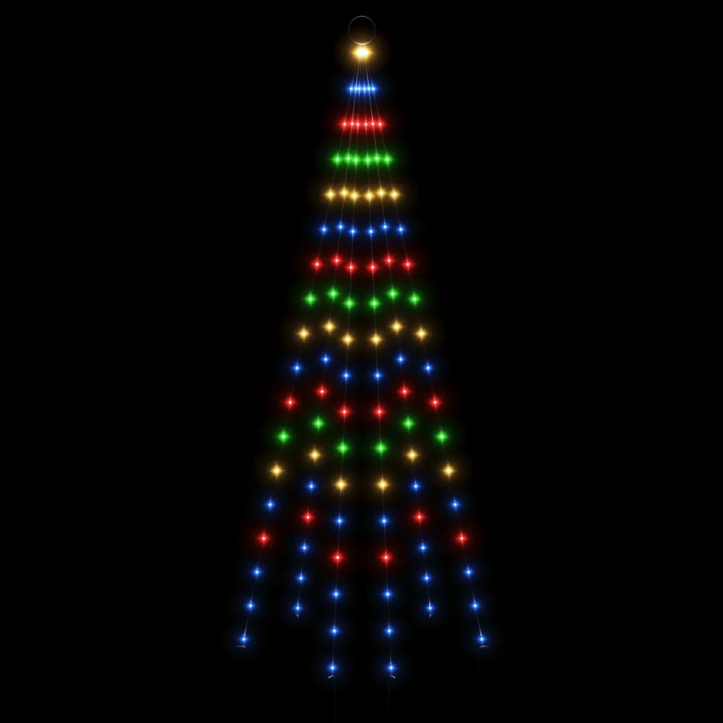 LED-Weihnachtsbaum für Fahnenmast Mehrfarbig 108 LEDs 180 cm