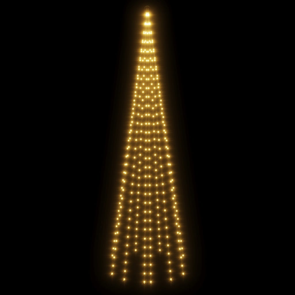 LED-Weihnachtsbaum für Fahnenmast Warmweiß 310 LEDs 300 cm