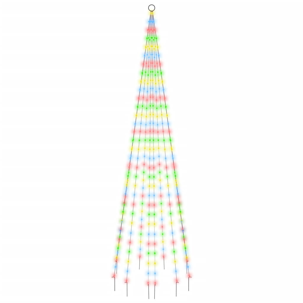 LED-Weihnachtsbaum für Fahnenmast Mehrfarbig 310 LEDs 300 cm