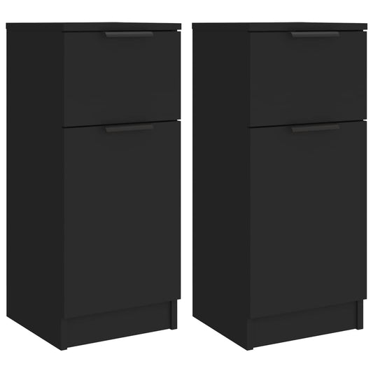 Sideboards 2 Stk. Schwarz 30x30x70 cm Holzwerkstoff