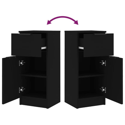 Sideboards 2 Stk. Schwarz 30x30x70 cm Holzwerkstoff