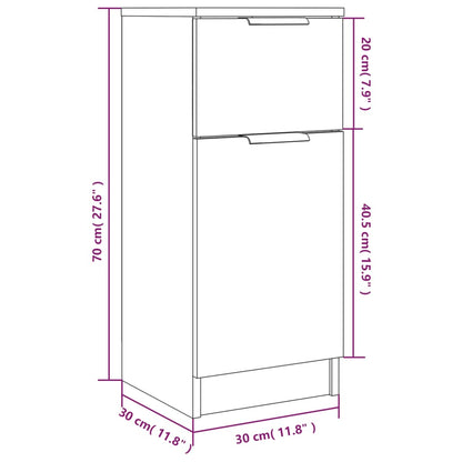 Sideboards 2 Stk. Sonoma-Eiche 30x30x70 cm Holzwerkstoff