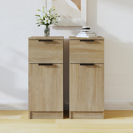 Sideboards 2 Stk. Sonoma-Eiche 30x30x70 cm Holzwerkstoff
