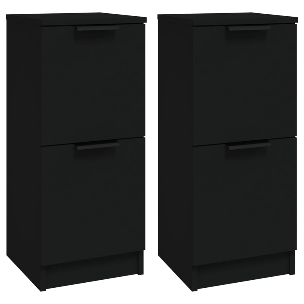 Sideboards 2 Stk. Schwarz 30x30x70 cm Holzwerkstoff