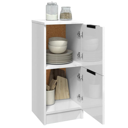 Sideboards 2 Stk. Hochglanz-Weiß 30x30x70 cm Holzwerkstoff
