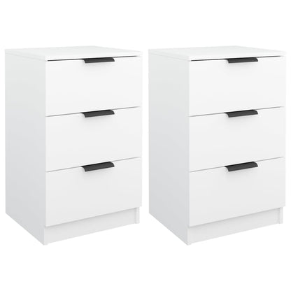 Nachttische 2 Stk. Weiß 40x36x65 cm