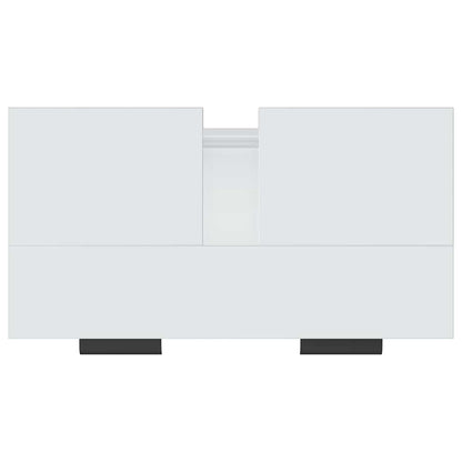 Badschrank Hochglanz-Weiß 64,5x33,5x59 cm Holzwerkstoff