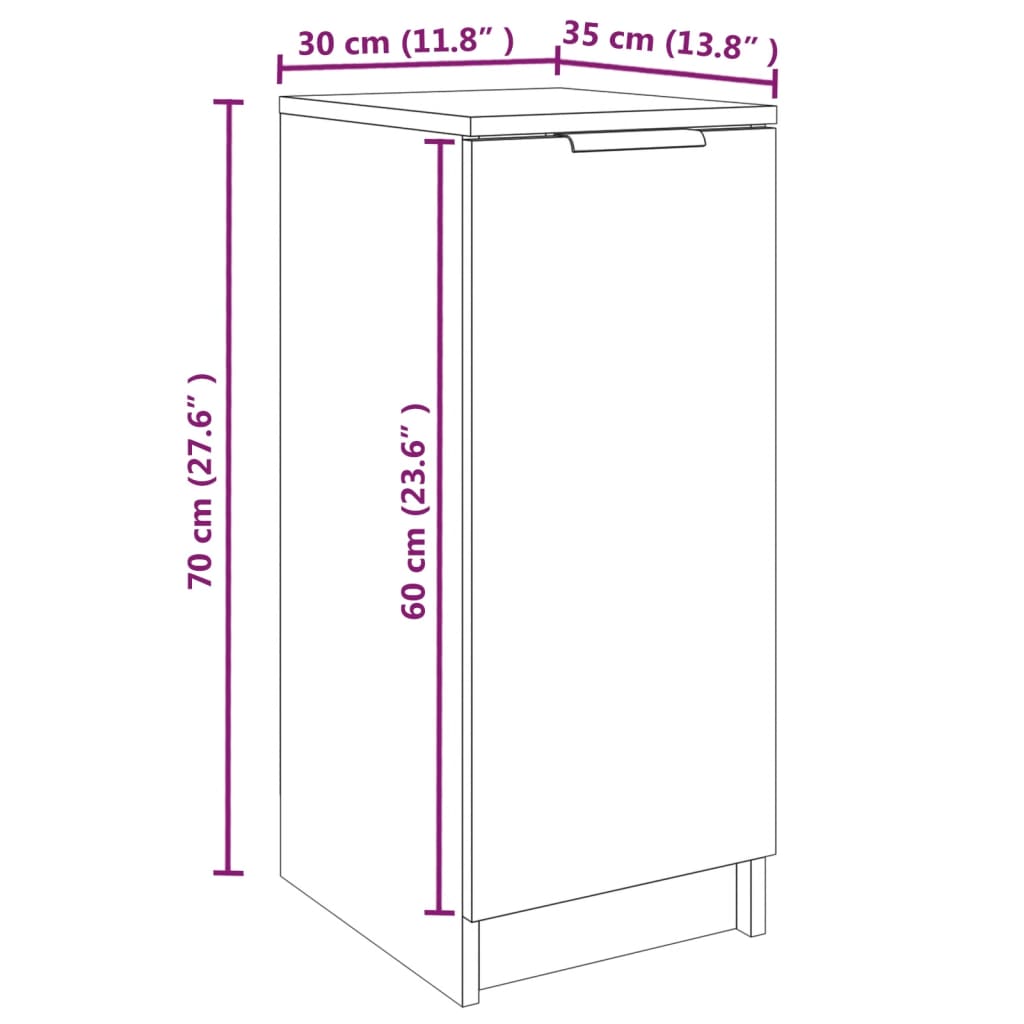 Schuhschrank Hochglanz-Weiß 30x35x70 cm Holzwerkstoff