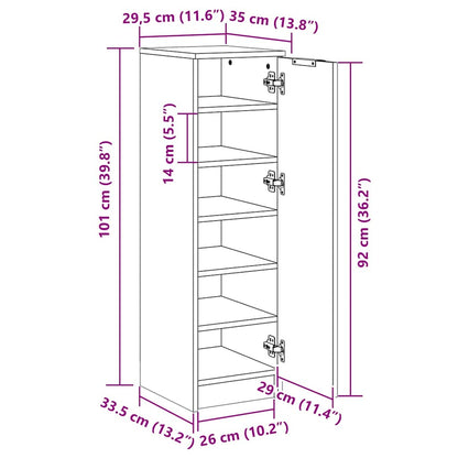 Schuhschrank Sonoma-Eiche 30x35x100 cm Holzwerkstoff