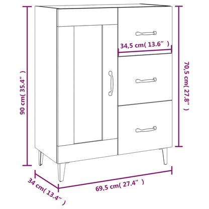 Sideboard Betongrau 69,5x34x90 cm Holzwerkstoff