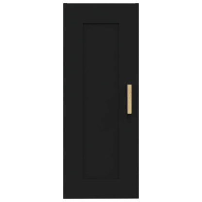 Wandschrank Schwarz 35x34x90 cm Holzwerkstoff