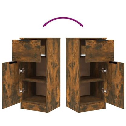 Sideboards 2 Stk. Räuchereiche 30x30x70 cm Holzwerkstoff