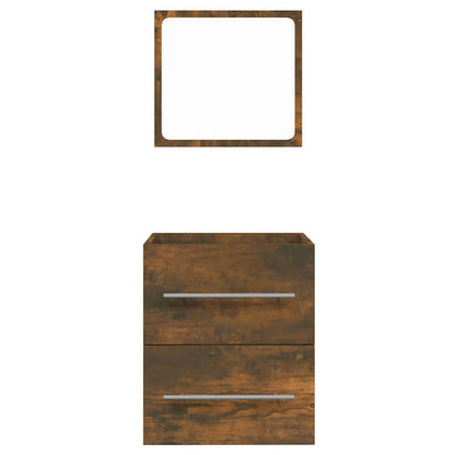 Badschrank mit Spiegel Räuchereiche 41x38,5x48 cm