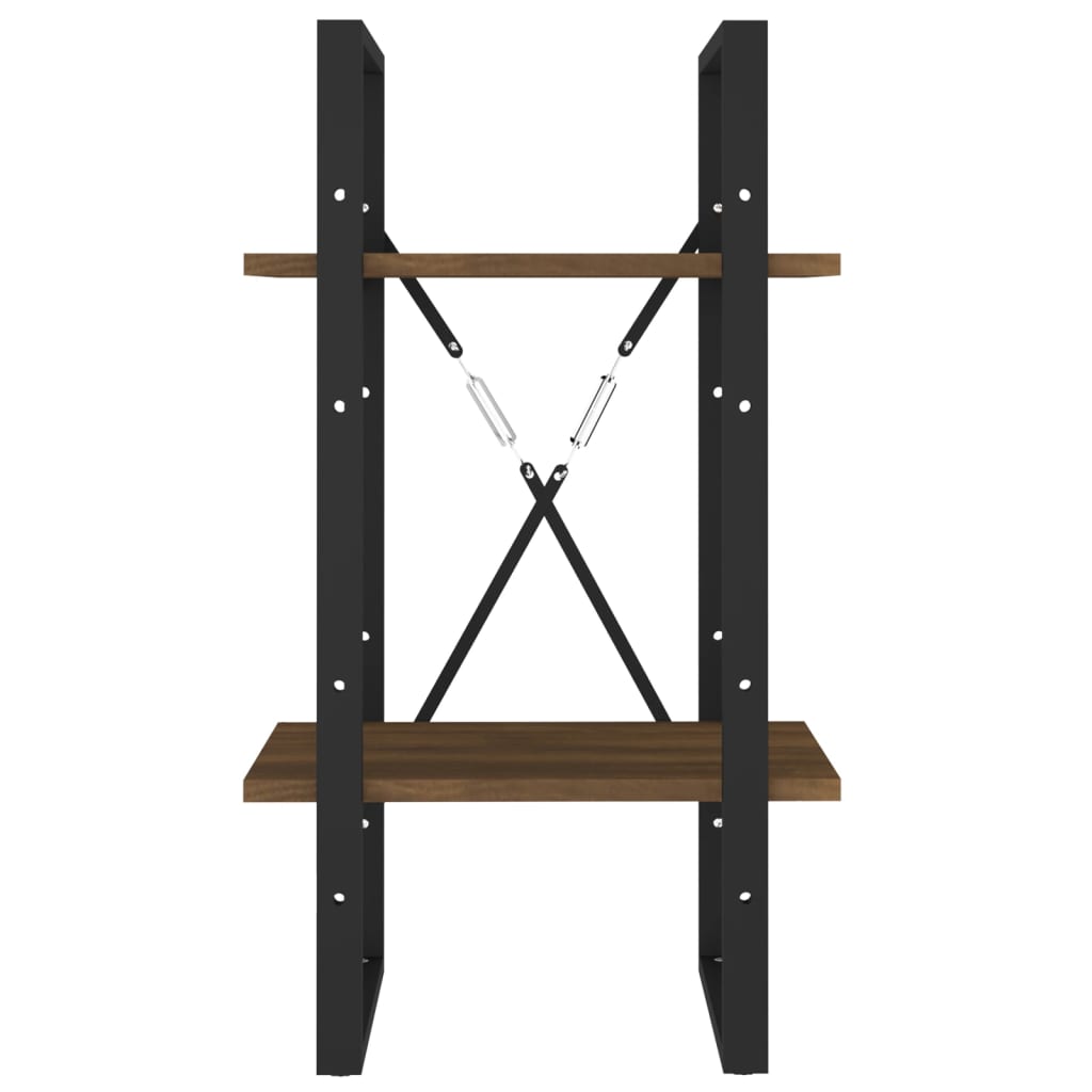 Bücherregal 2 Fächer Braun Eiche-Optik 40x30x70cm Holzwerkstoff