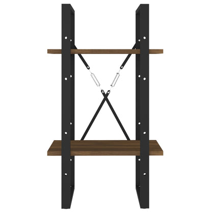 Bücherregal 2 Fächer Braun Eiche-Optik 40x30x70cm Holzwerkstoff