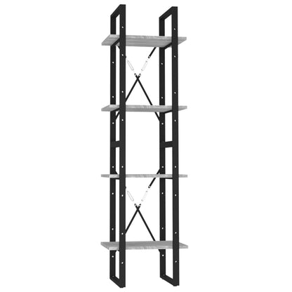 Bücherregal 4 Fächer Grau Sonoma 40x30x140 cm Holzwerkstoff