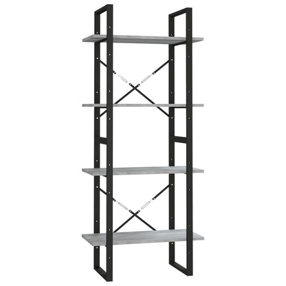 Bücherregal 4 Fächer Grau Sonoma 60x30x140 cm Holzwerkstoff
