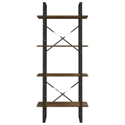Bücherregal 4 Fächer Braun Eichen-Optik 60x30x140 cm