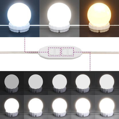 Schminktisch-Set mit LED Weiß Massivholz Kiefer