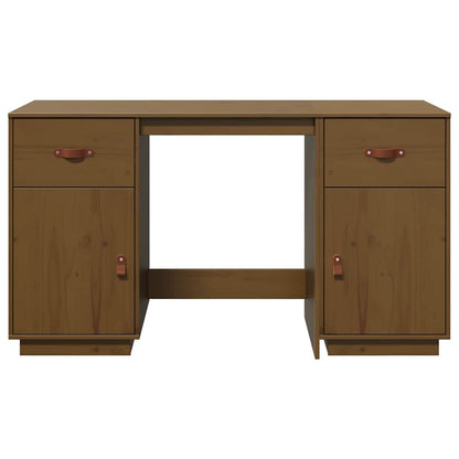 Schreibtisch mit Schränken Honigbraun 135x50x75 cm Massivholz