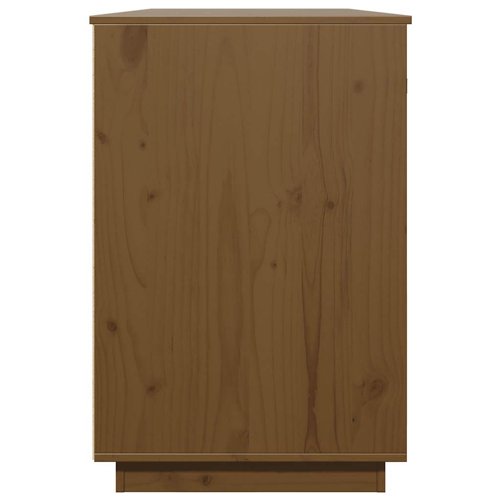 Schreibtisch mit Schränken Honigbraun 135x50x75 cm Massivholz