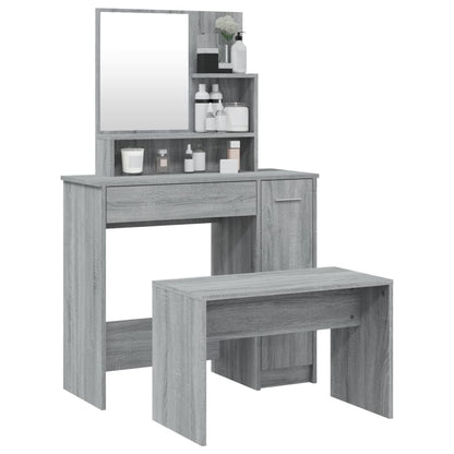Schminktisch-Set Grau Sonoma 86,5x35x136 cm