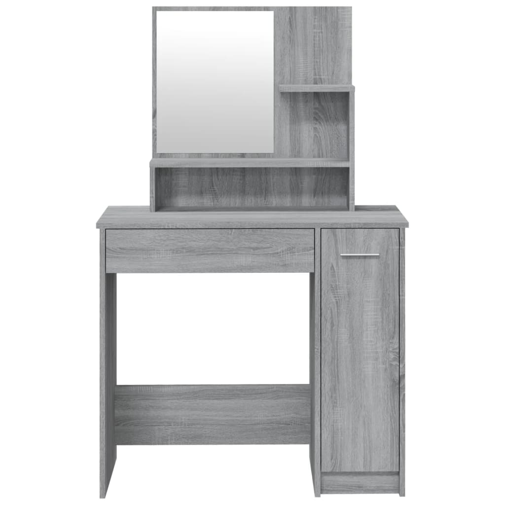 Schminktisch-Set Grau Sonoma 86,5x35x136 cm