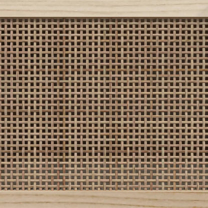 TV-Schrank Schwarz 80x30x40 cm Massivholz Kiefer Natur-Rattan
