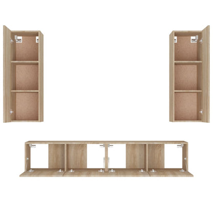 4-tlg. TV-Schrank-Set Sonoma-Eiche Holzwerkstoff
