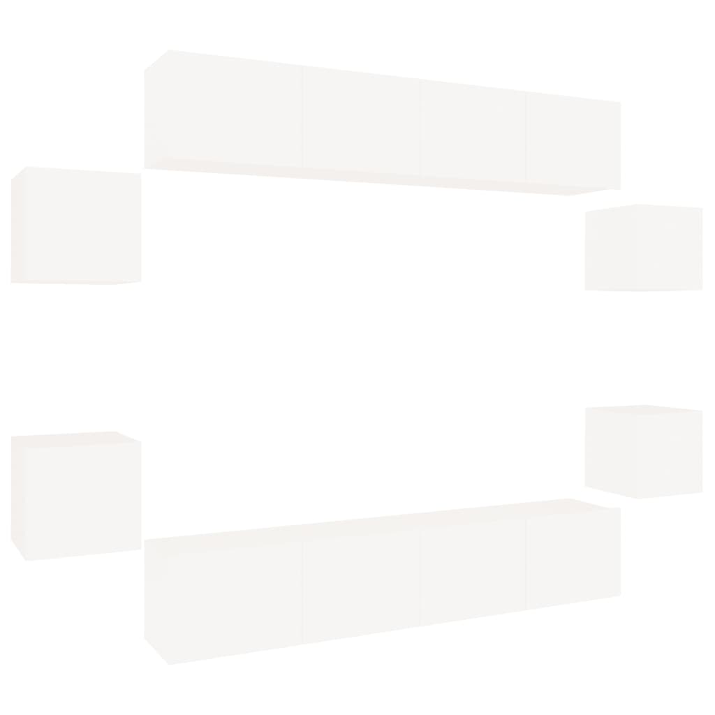 8-tlg. TV-Schrank-Set Weiß Holzwerkstoff