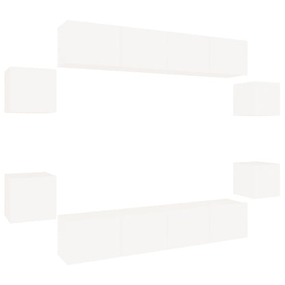 8-tlg. TV-Schrank-Set Weiß Holzwerkstoff