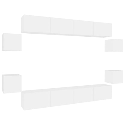 8-tlg. TV-Schrank-Set Weiß Holzwerkstoff