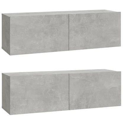 3-tlg. TV-Schrank-Set Betongrau Holzwerkstoff