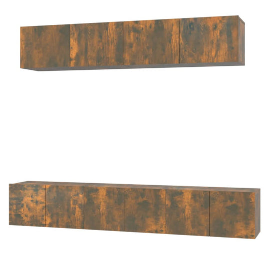 5-tlg. TV-Schrank-Set Räuchereiche Holzwerkstoff