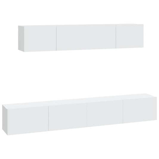 4-tlg. TV-Schrank-Set Weiß Holzwerkstoff