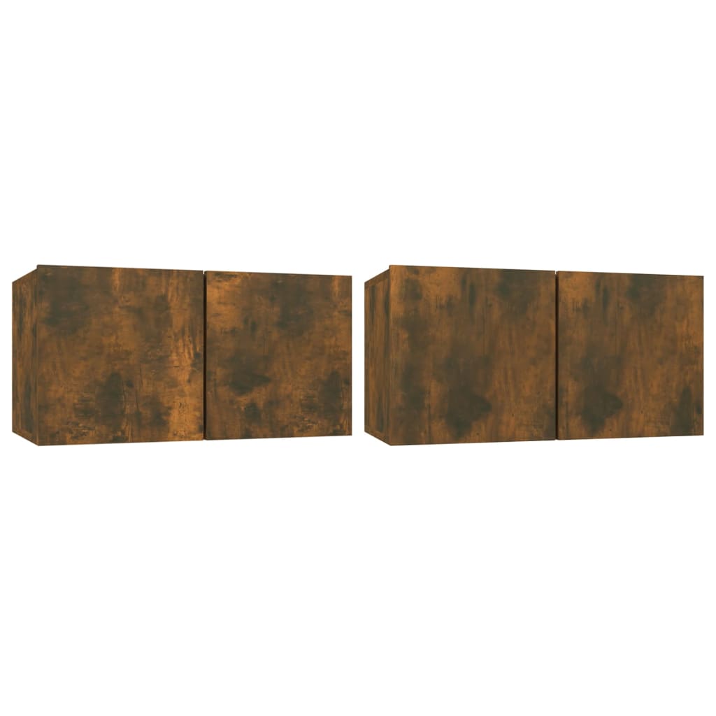 4-tlg. TV-Schrank-Set Räuchereiche Holzwerkstoff