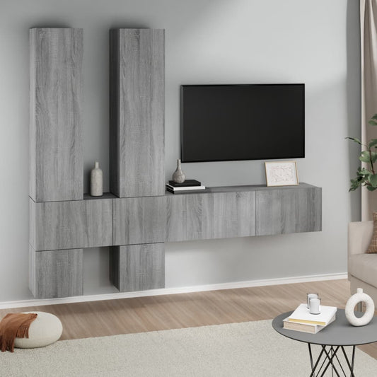 TV-Wandschrank Grau Sonoma Holzwerkstoff