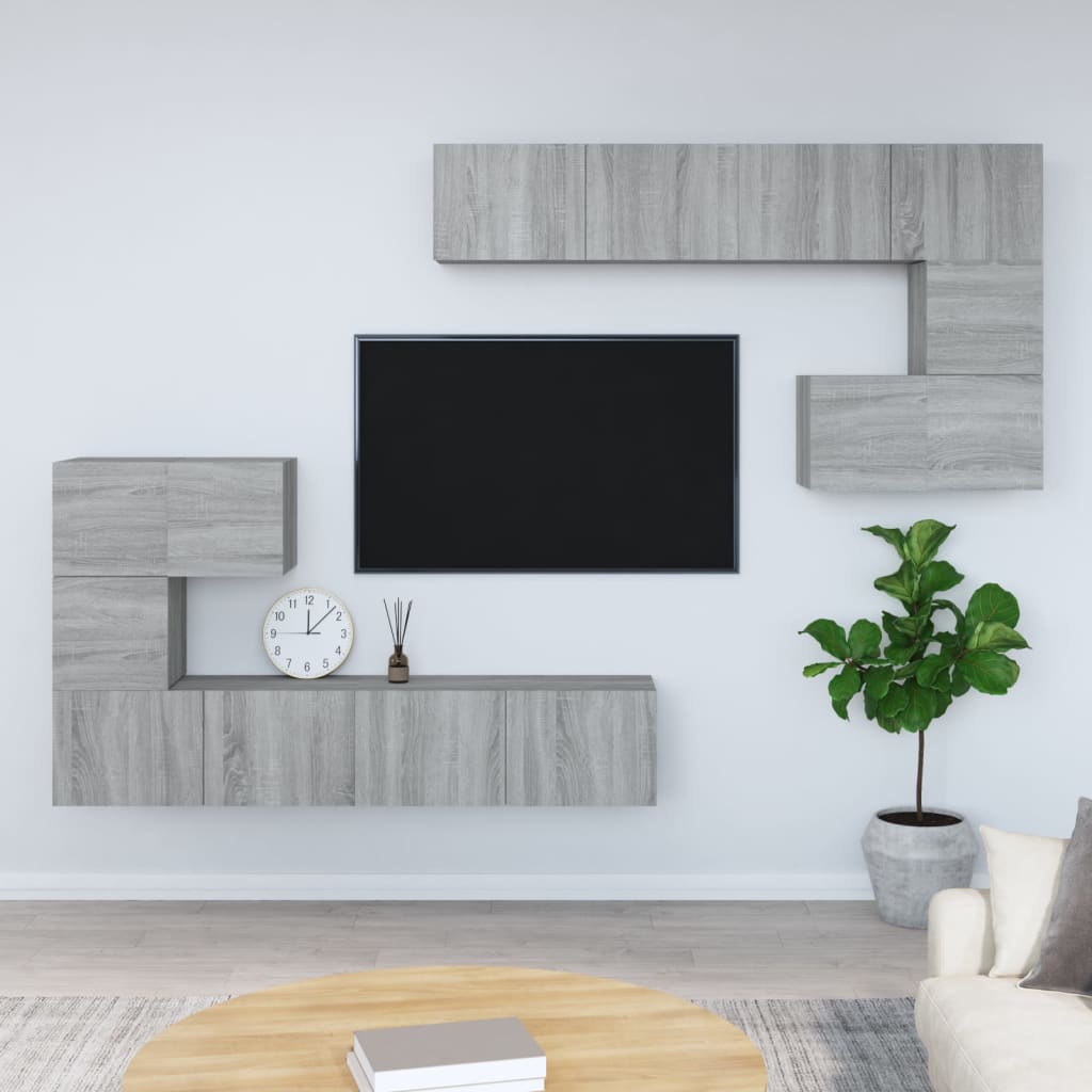 TV-Wandschrank Grau Sonoma Holzwerkstoff