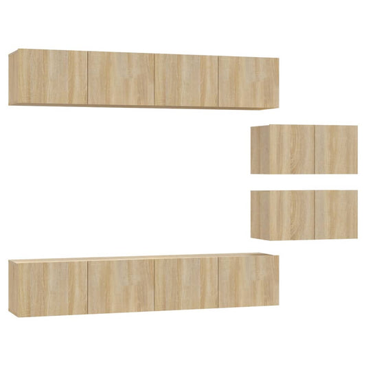 6-tlg. TV-Schrank-Set Sonoma-Eiche Holzwerkstoff