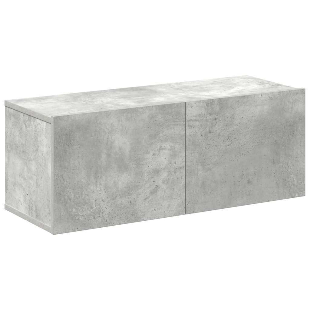 4-tlg. TV-Schrank-Set Betongrau Holzwerkstoff