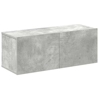 4-tlg. TV-Schrank-Set Betongrau Holzwerkstoff