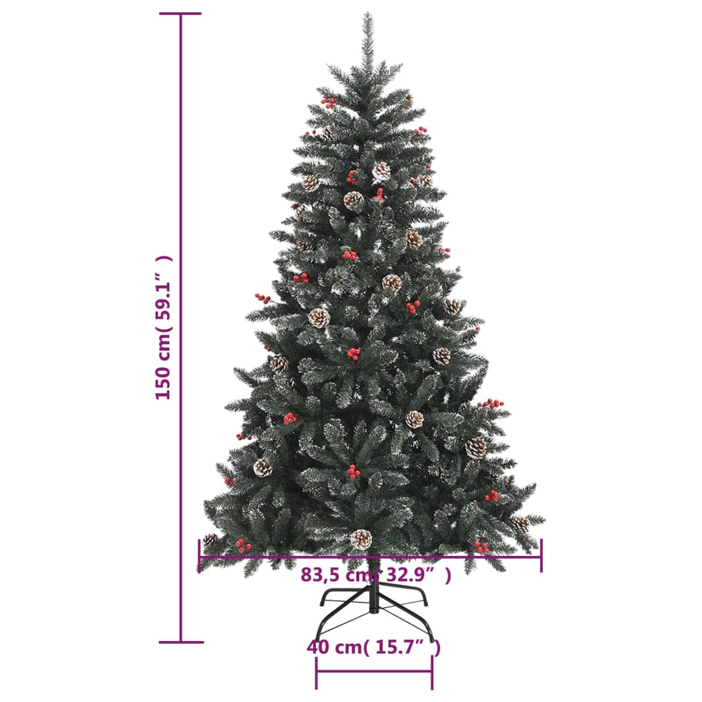 Künstlicher Weihnachtsbaum mit Ständer Grün 150 cm PVC