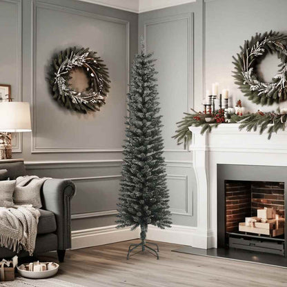 Künstlicher Weihnachtsbaum mit Ständer Schlank Grün 180 cm PVC